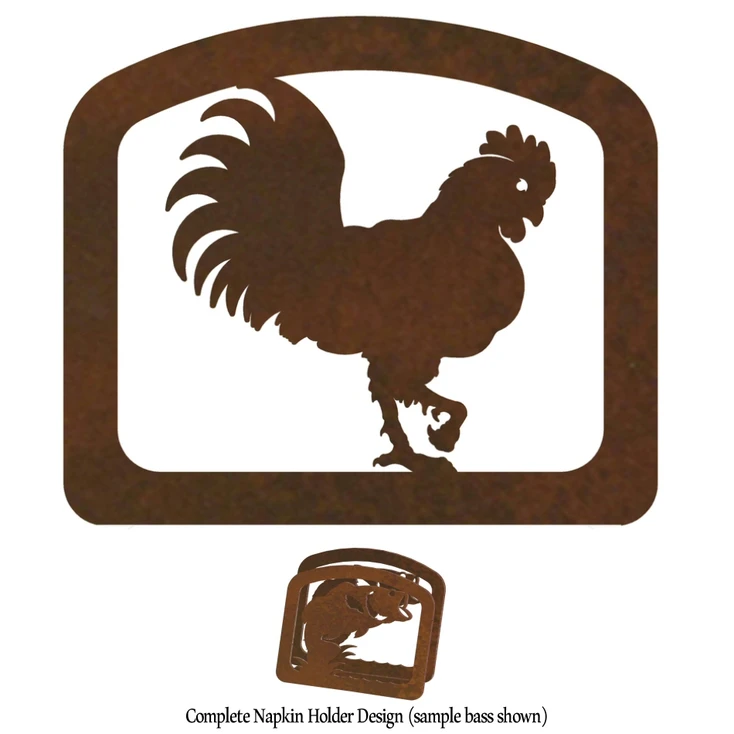 Rooster Bird Metal Napkin Holder