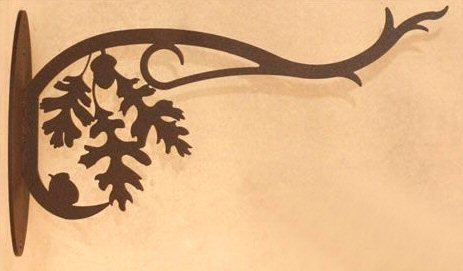 Oak and Acorn Metal Wall Plant Hanger
