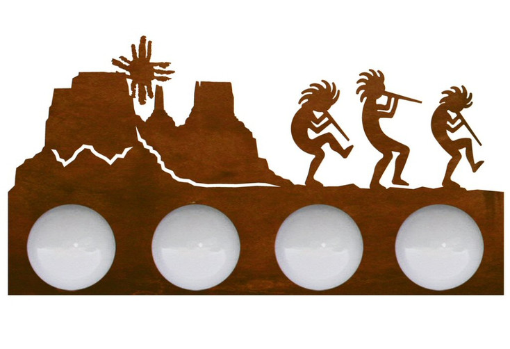 Kokopelli Four Light Metal Vanity Light
