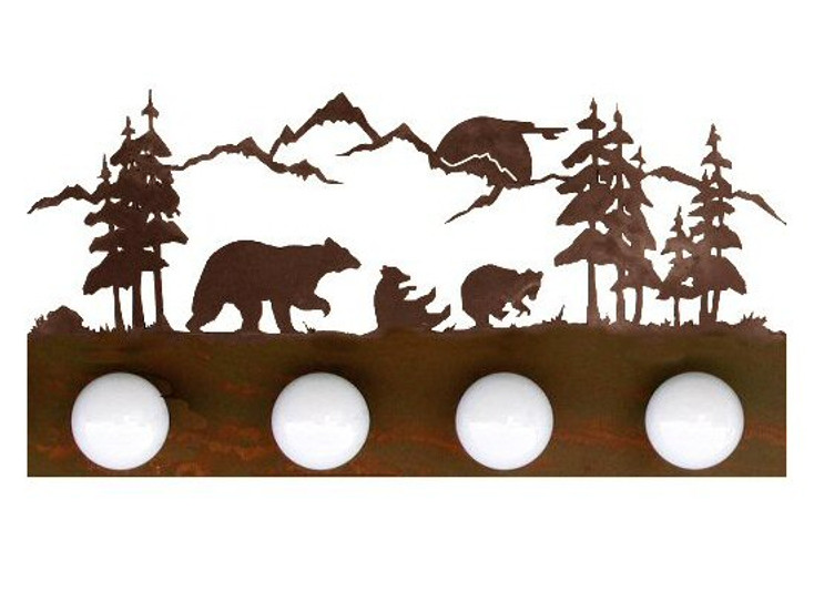 Bear Scene Four Light Metal Vanity Light