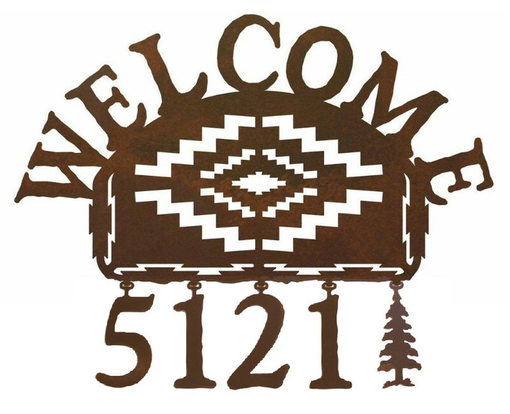 Desert Diamond Metal Address Sign Rustic Outdoor Wall Decor