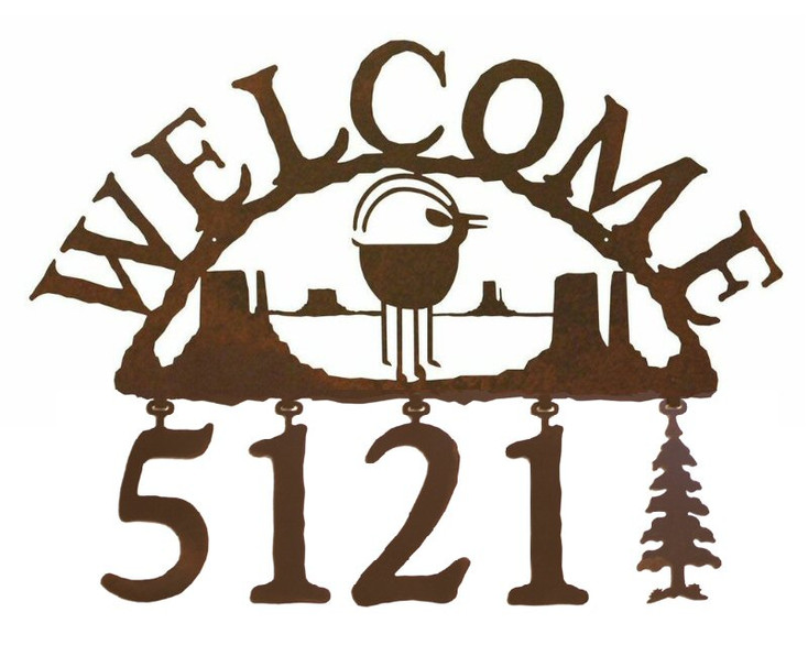 Ram Goat Metal Address Welcome Sign