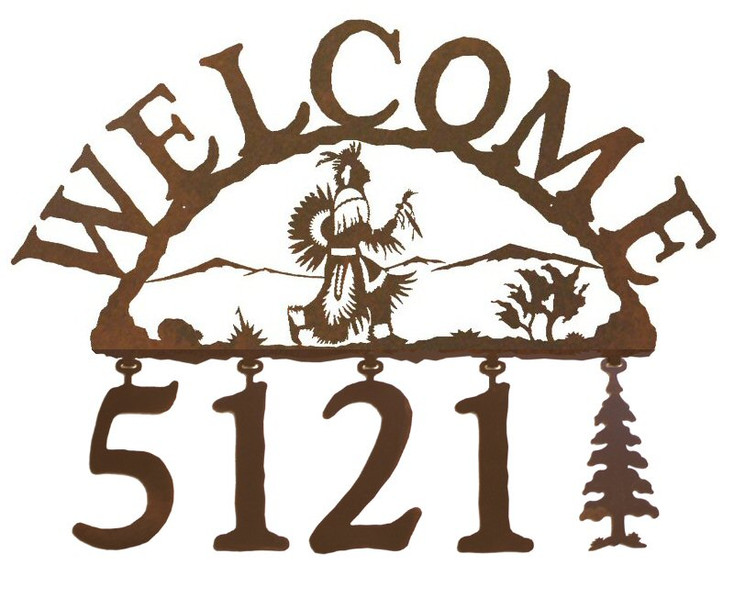 Rain Dancer Metal Address Welcome Sign