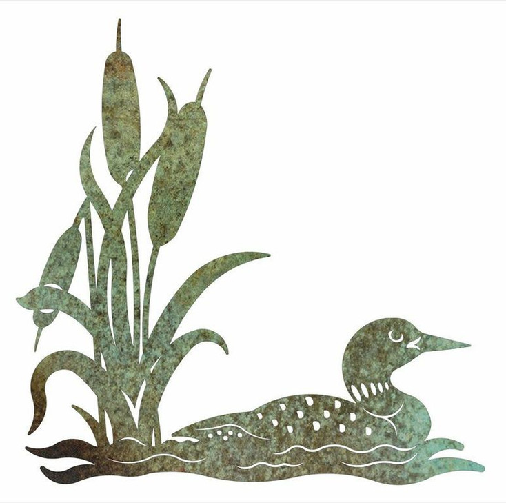 30" Swimming Loon Metal Wall Art