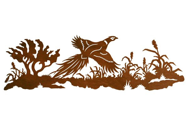 42" Flying Pheasant Scenic Metal Wall Art