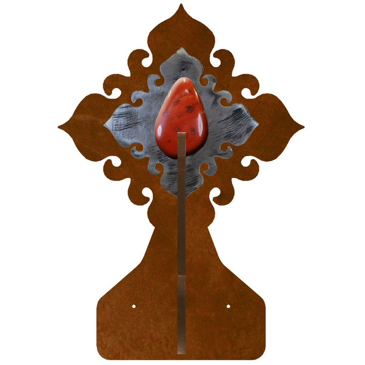 Red Jasper Stone Double Metal Wall Hook