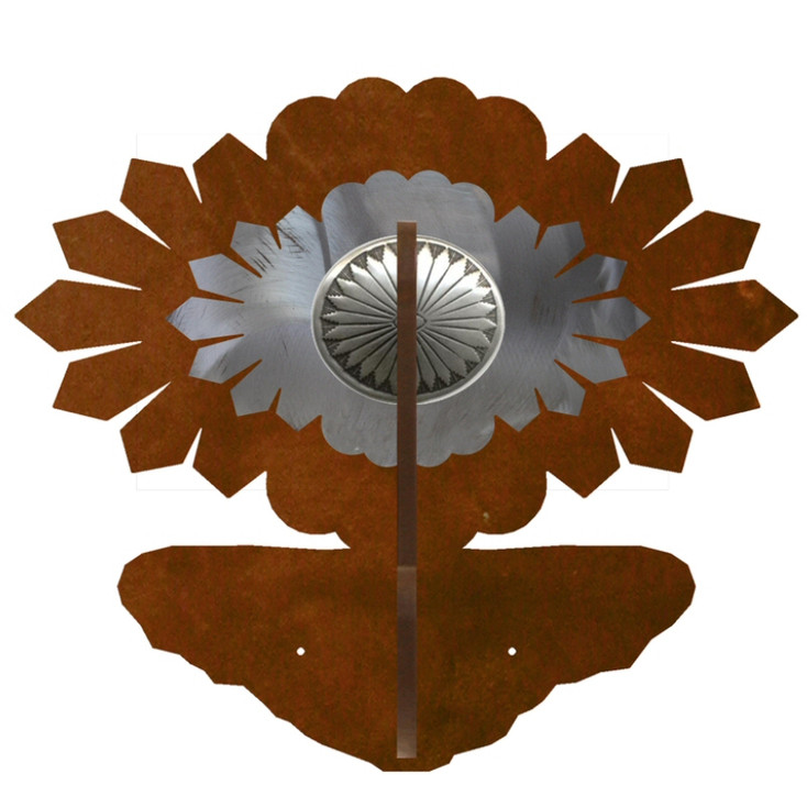 Burnished Sunburst Concho Double Metal Wall Hook