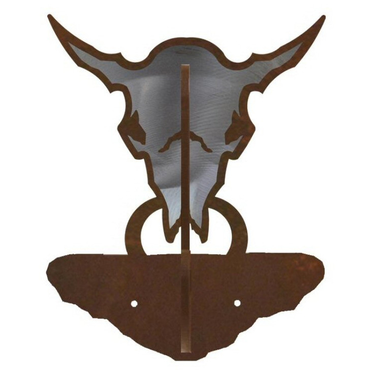 Buffalo Skull Burnished Double Metal Wall Hook