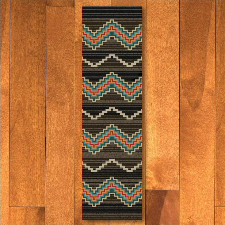 2' x 8' Trapper Brown Southwest Rectangle Runner Rug
