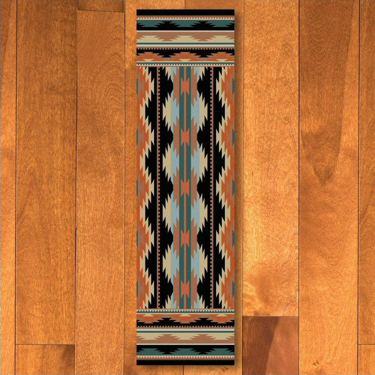 2' x 8' Medicine Dark Southwest Rectangle Runner Rug