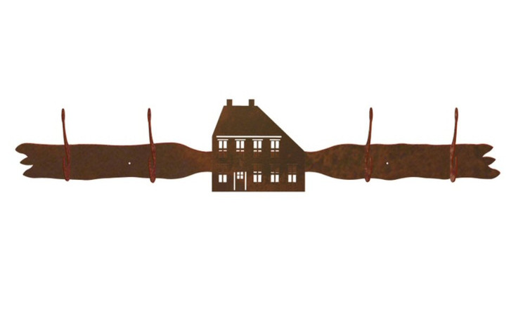 Salt Box House Four Hook Metal Wall Coat Rack