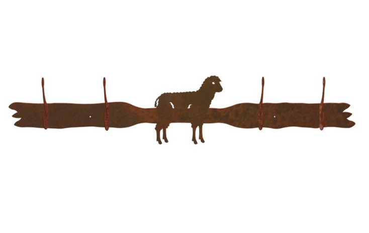 Sheep Four Hook Metal Wall Coat Rack