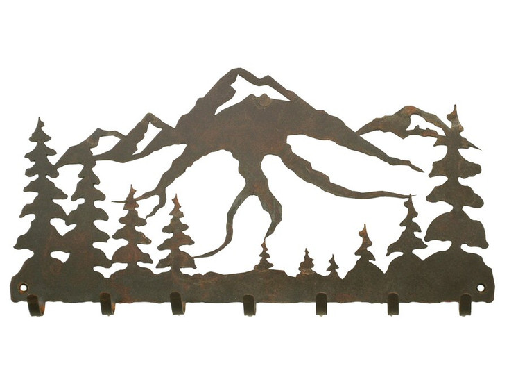 Mountain Scene Metal Wall Key Rack