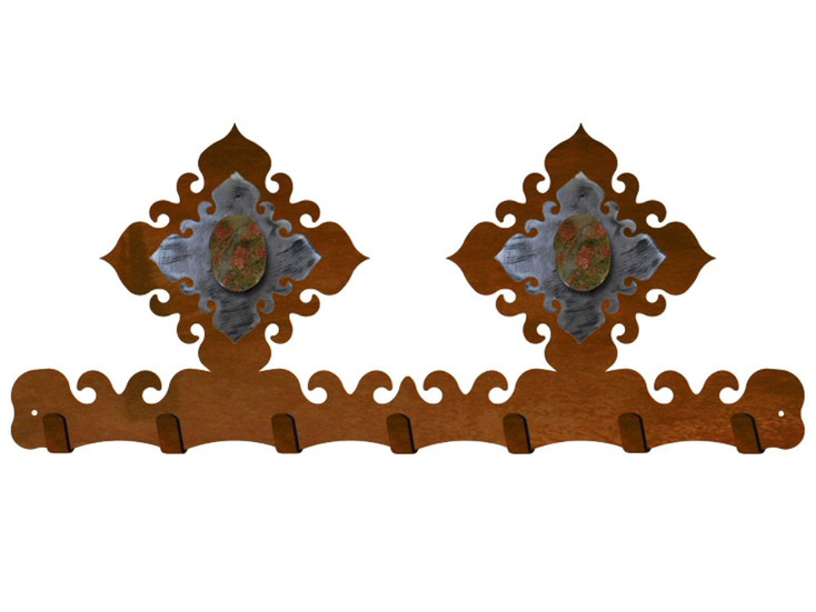 Unakite Stone Metal Wall Key Rack