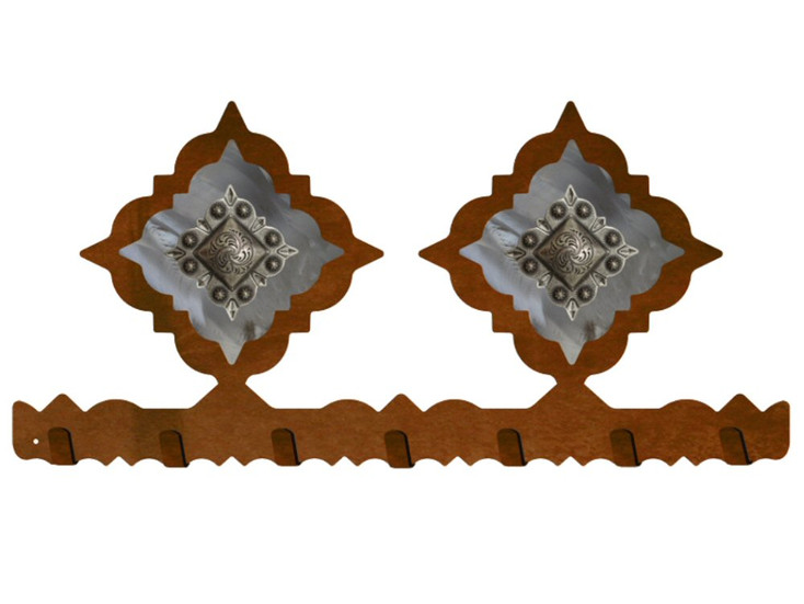 Silver Diamond Concho Metal Wall Key Rack