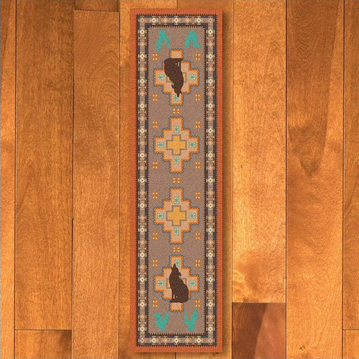 2' x 8' Howl at the Moon Desert Rose Southwest Rectangle Runner Rug