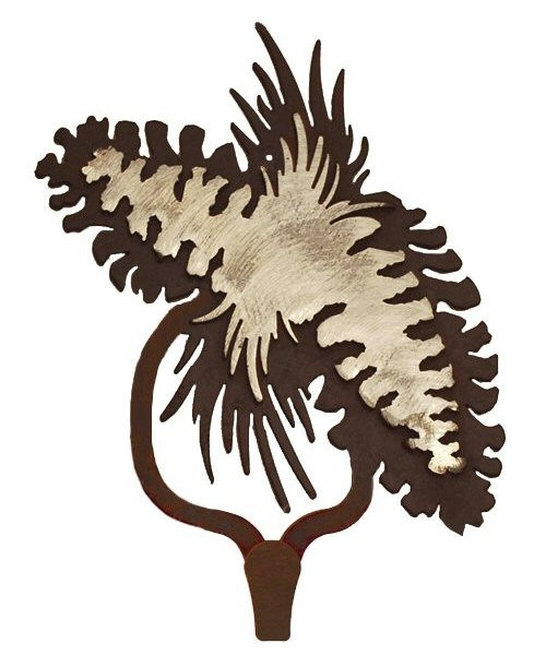 Pine Cones Burnished Large Single Metal Wall Hook