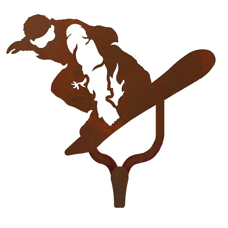 Snowboarder Large Single Metal Wall Hook