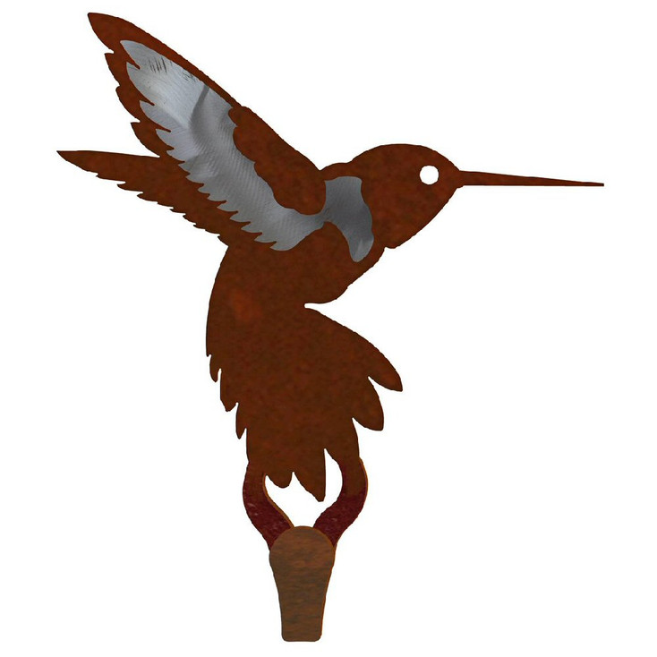 Hummingbird Burnished Large Single Metal Wall Hook