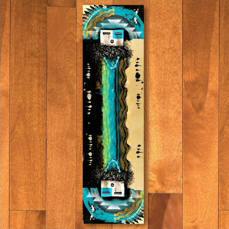 2' x 8' Boogie Blue Navajo Style Rectangle Runner Rug