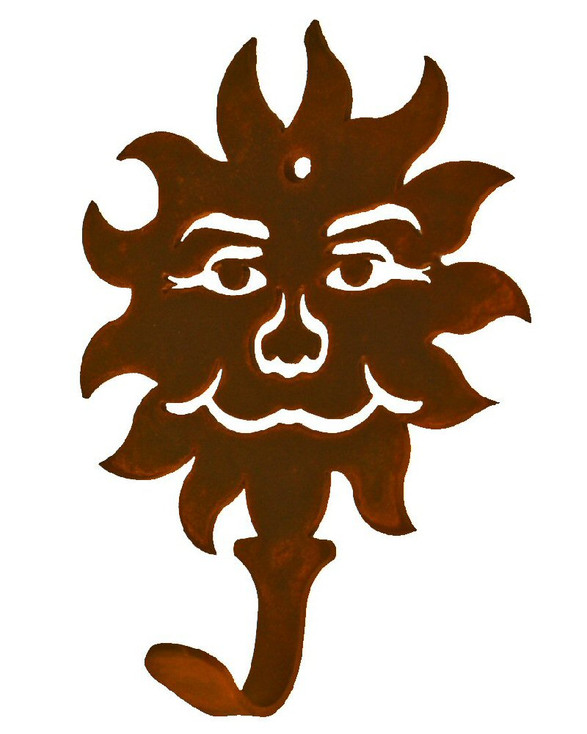 Sun Face Small Single Metal Wall Hook