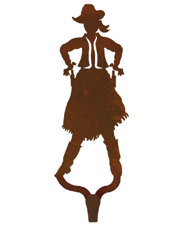 Cowgirl Large Single Metal Wall Hook