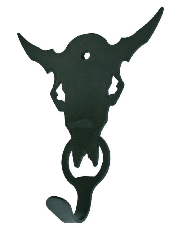 Buffalo Skull Small Single Metal Wall Hook