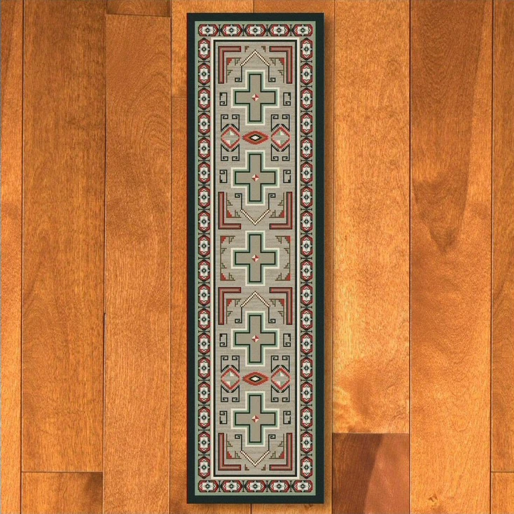 2' x 8' Sawtooth Raincloud Southwest Rectangle Runner Rug