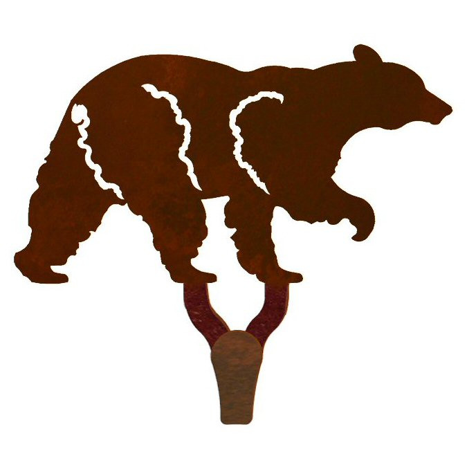 Black Bear Large Single Metal Wall Hook