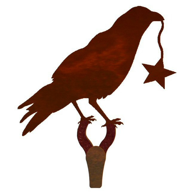 Crow Bird Large Single Metal Wall Hook
