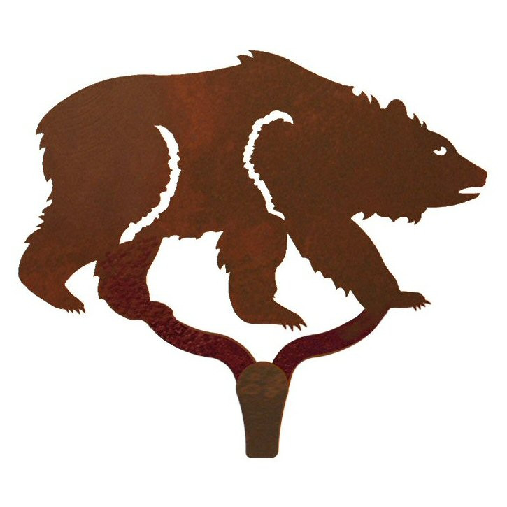Brown Bear Large Single Metal Wall Hook