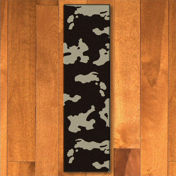 2' x 8' Chocolate Cowhide Western Rectangle Runner Rug