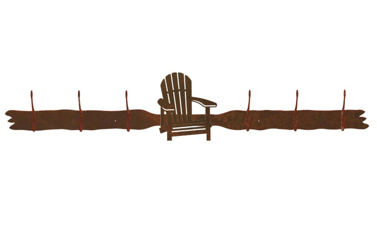 Adirondack Chair Six Hook Metal Wall Coat Rack