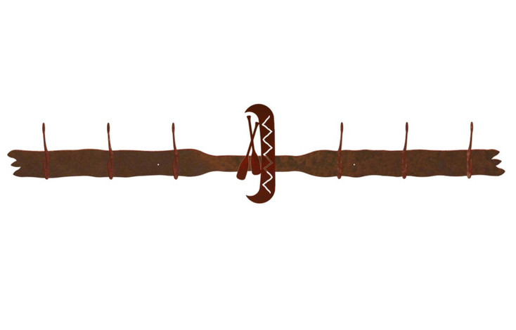 Canoe Six Hook Metal Wall Coat Rack