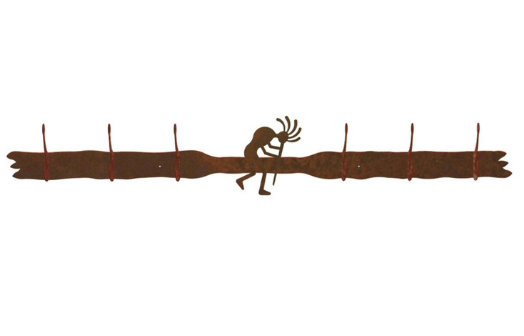 Kokopelli Six Hook Metal Wall Coat Rack