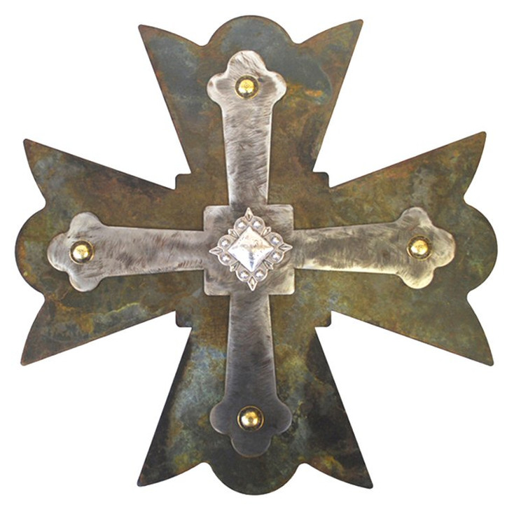 16" Old World Cross Metal Wall Art