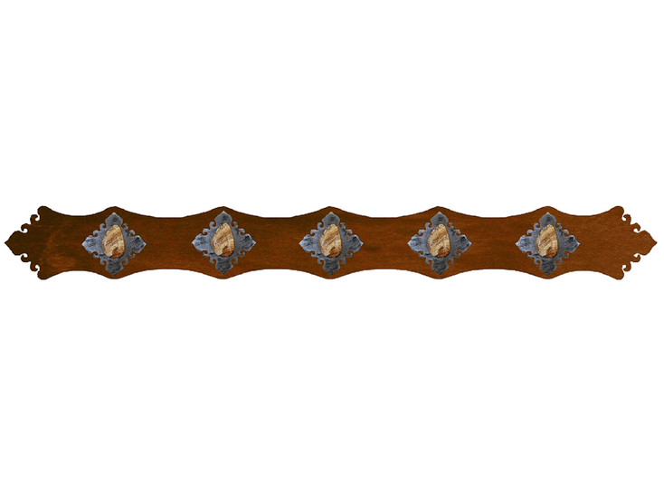 36" Stone Metal Hanging Wall Rug Rail with Four Stone Options