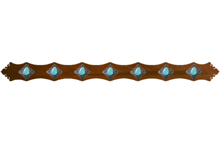 48" Stone Metal Hanging Wall Rug Rail with Four Stone Options