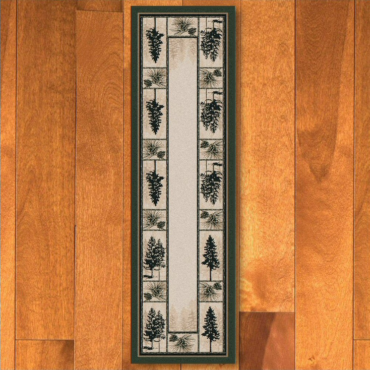 2' x 8' Stoic Pines Forest Nature Rectangle Runner Rug