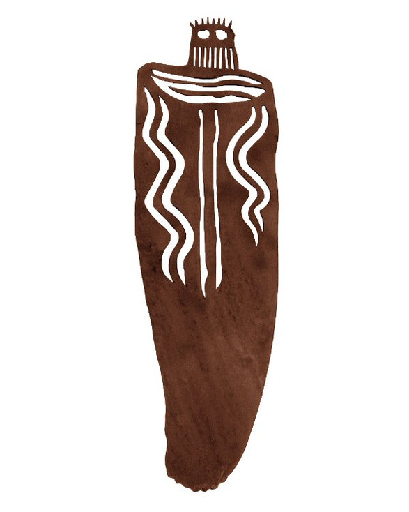 42" Petroglyph Barrier Canyon Ghost Metal Wall Art