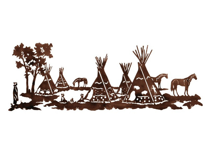 84" Tepee Village Metal Wall Art