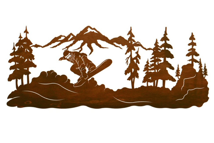 42" Snowboarder Metal Wall Art