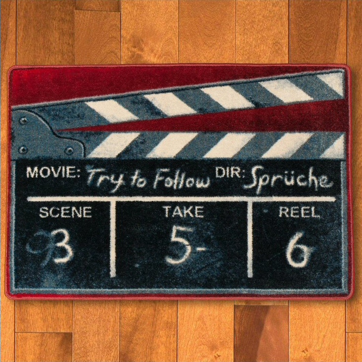 3' x 4' Film Slate Red Rectangle Scatter Rug