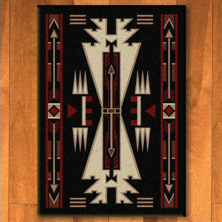 3' x 4' Horse Thieves Black Southwest Rectangle Scatter Rug