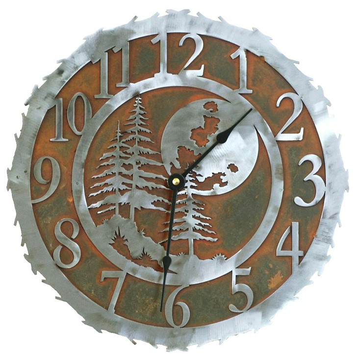 12" Midnight Moon Metal Wall Clock
