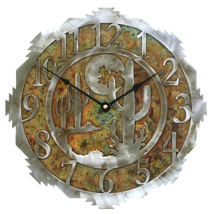 12" Desert Moon Metal Wall Clock