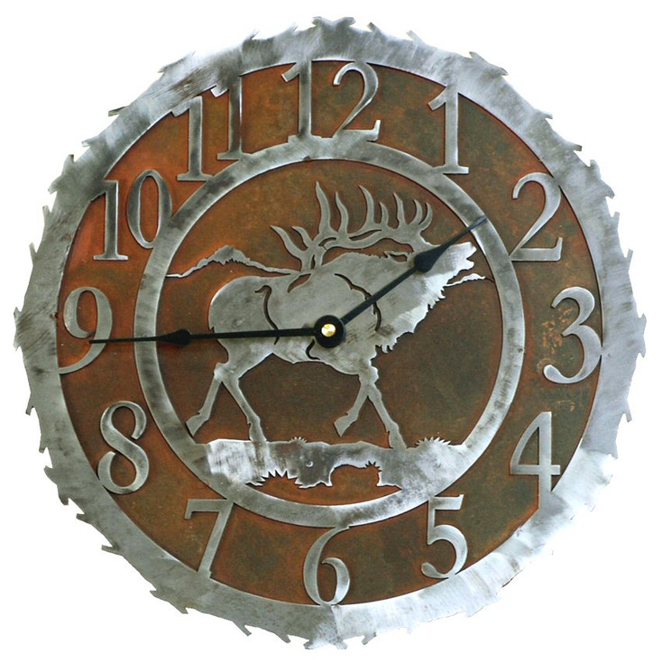 12" Elk Metal Wall Clock