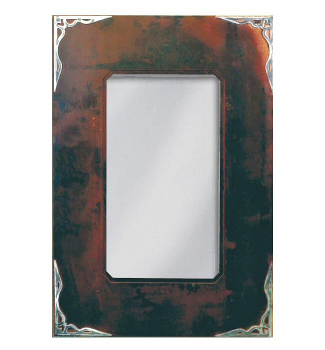 30" Burnished Corner Metal Wall Mirror