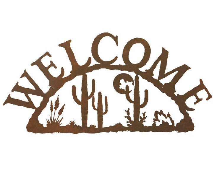 Desert Moon Metal Welcome Sign