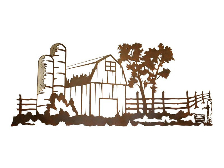 57" Barn Yard Metal Wall Art Western Wall Decor